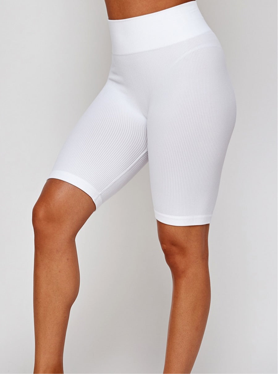 Ere Ribbed Shorts (White)